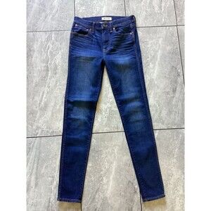 Madewell Jeans Womens 27 Tall Blue High Rise Skinny 9" Dark Wash Stretch Denim